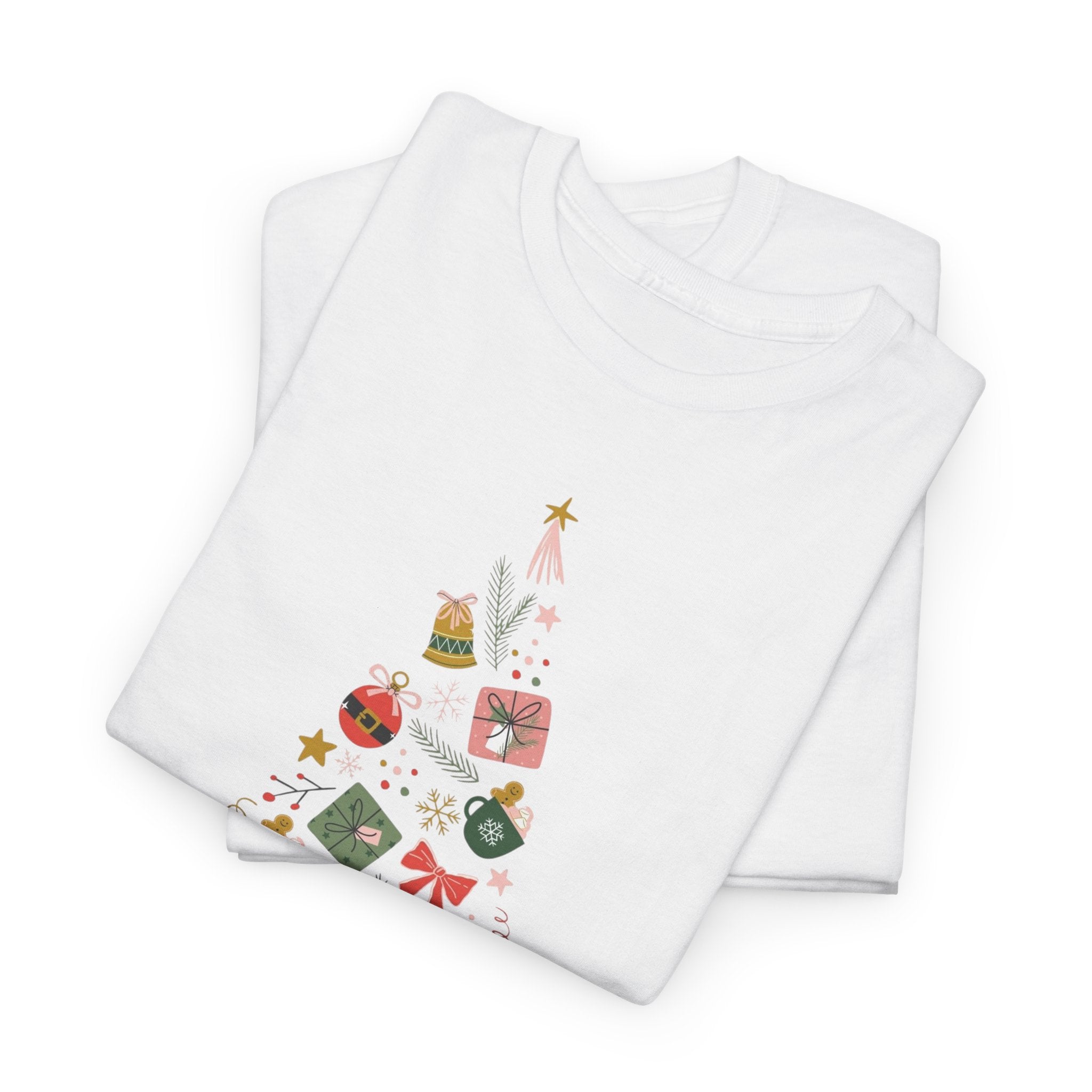 Christmas Tree Graphic Tee — "Merry Christmas & Happy New Year" Holiday T-Shirt