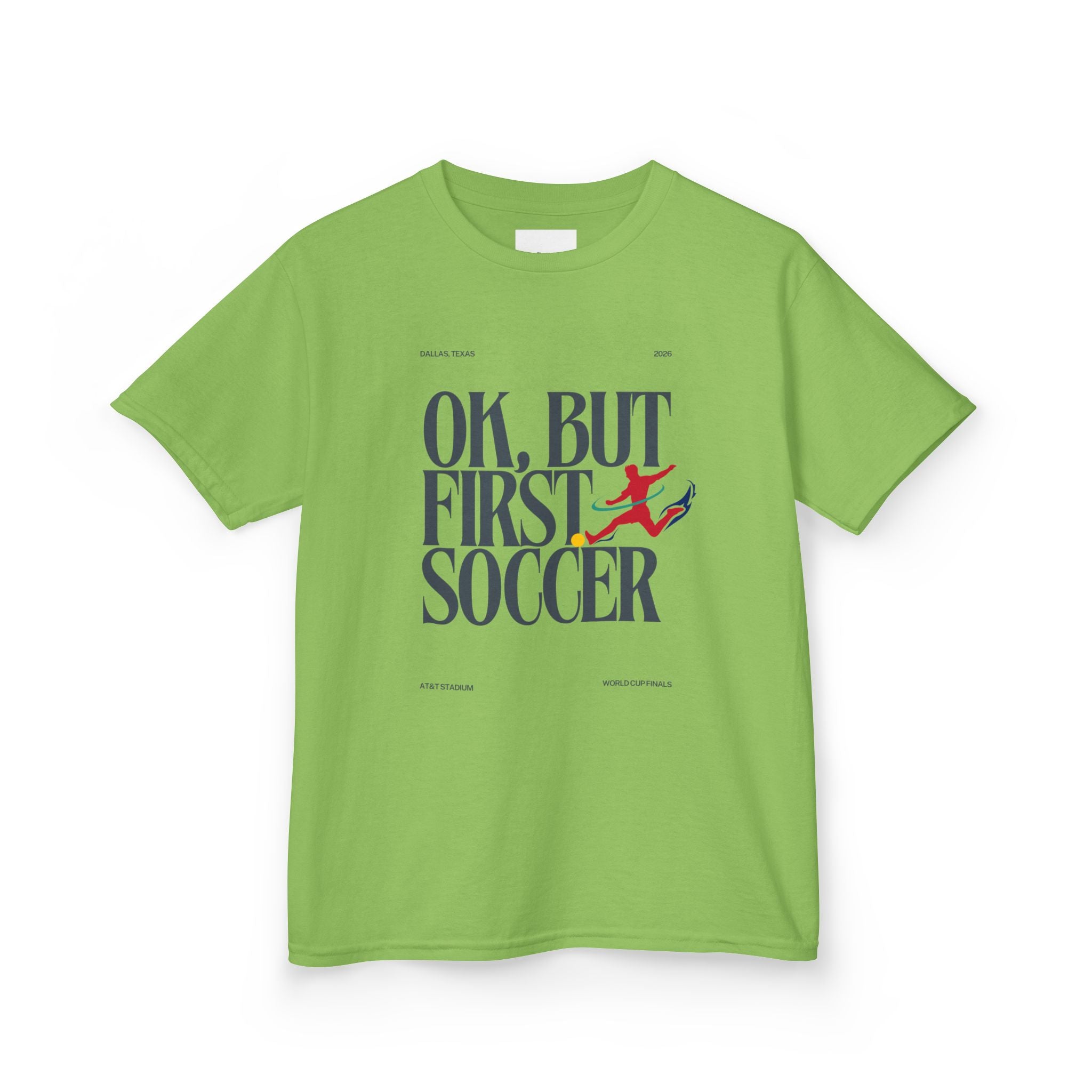 “OK, But First Soccer” Kids Tee
